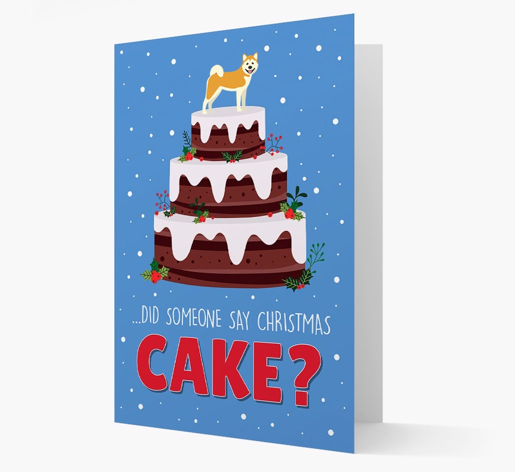 'Did Someone Say Christmas Cake?' - Personalised {breedFullName} Christmas Card