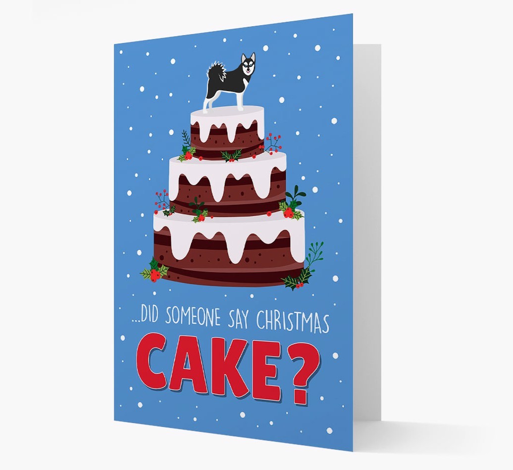 'Did Someone Say Christmas Cake?' - Personalized {breedFullName} Christmas Card