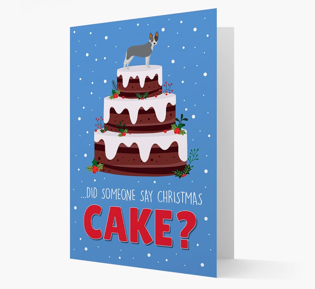 'Did Someone Say Christmas Cake?' - Personalized {breedFullName} Christmas Card