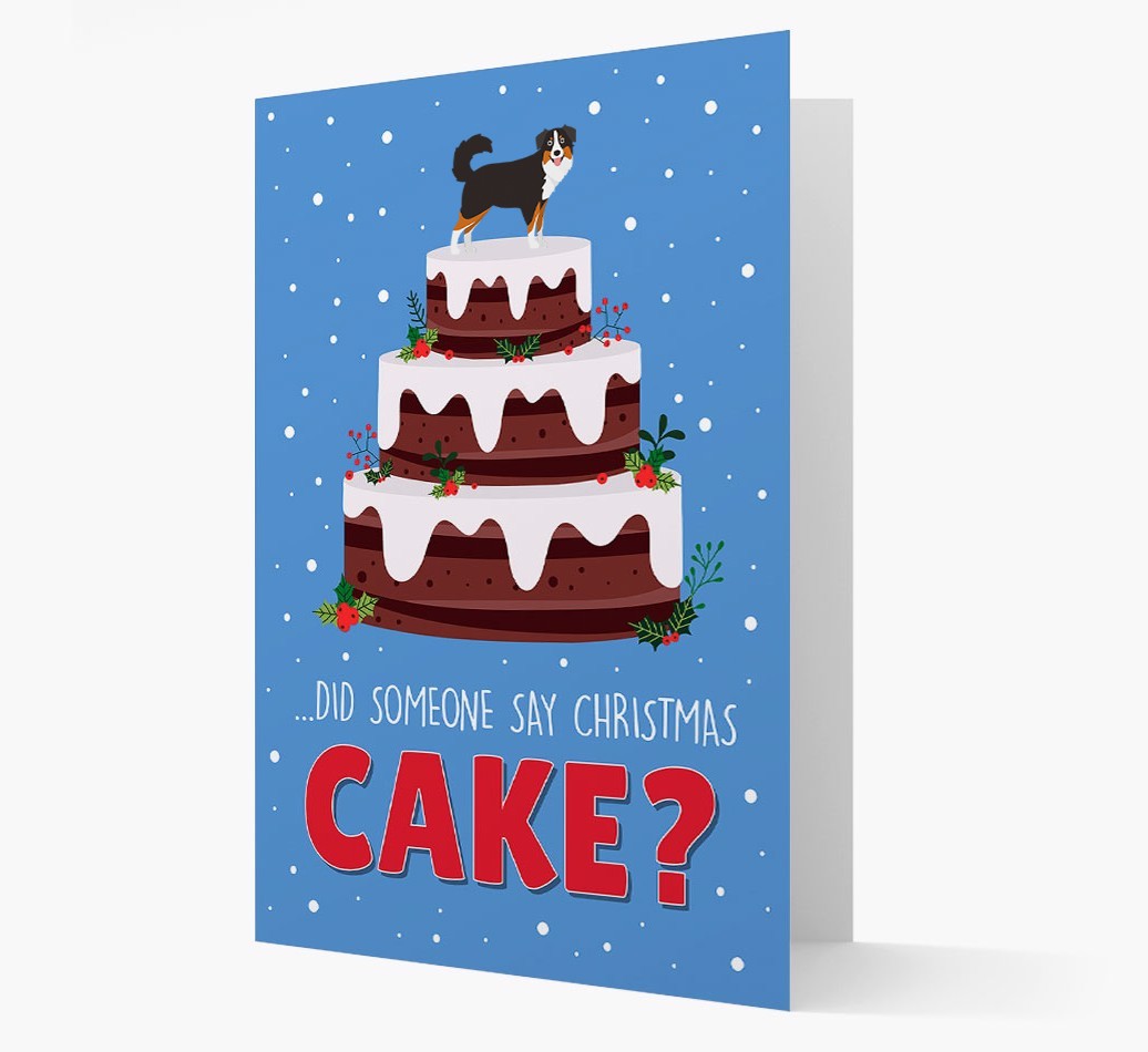 'Did Someone Say Christmas Cake?' - Personalised {breedFullName} Christmas Card
