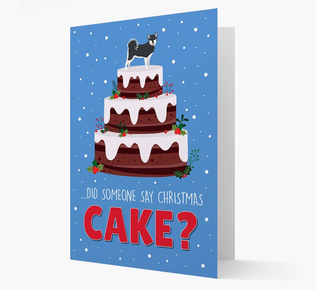 'Did Someone Say Christmas Cake?' - Personalised {breedFullName} Christmas Card