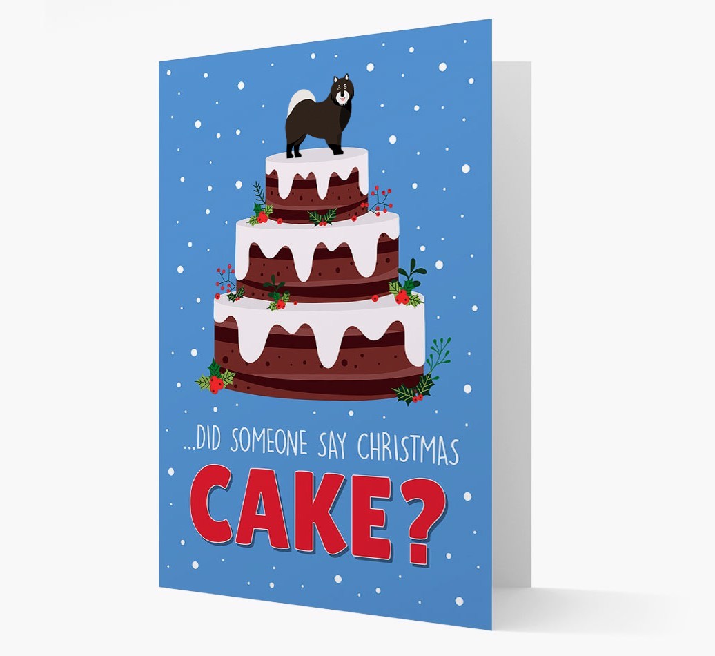 'Did Someone Say Christmas Cake?' - Personalized {breedFullName} Christmas Card