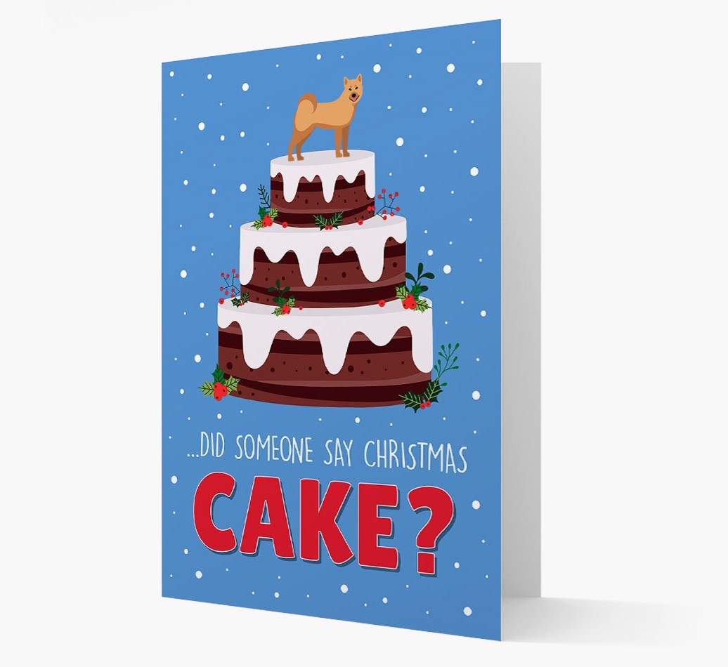 'Did Someone Say Christmas Cake?' - Personalized {breedFullName} Christmas Card