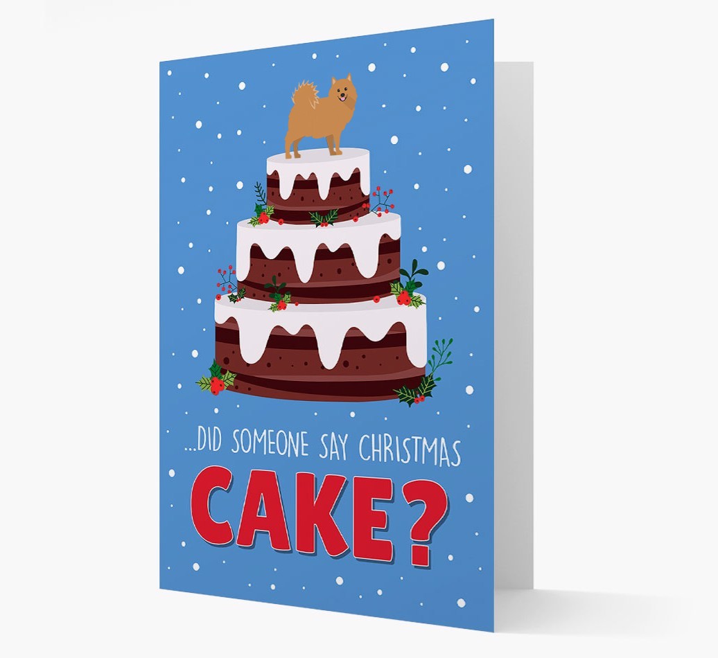 'Did Someone Say Christmas Cake?' - Personalised {breedFullName} Christmas Card