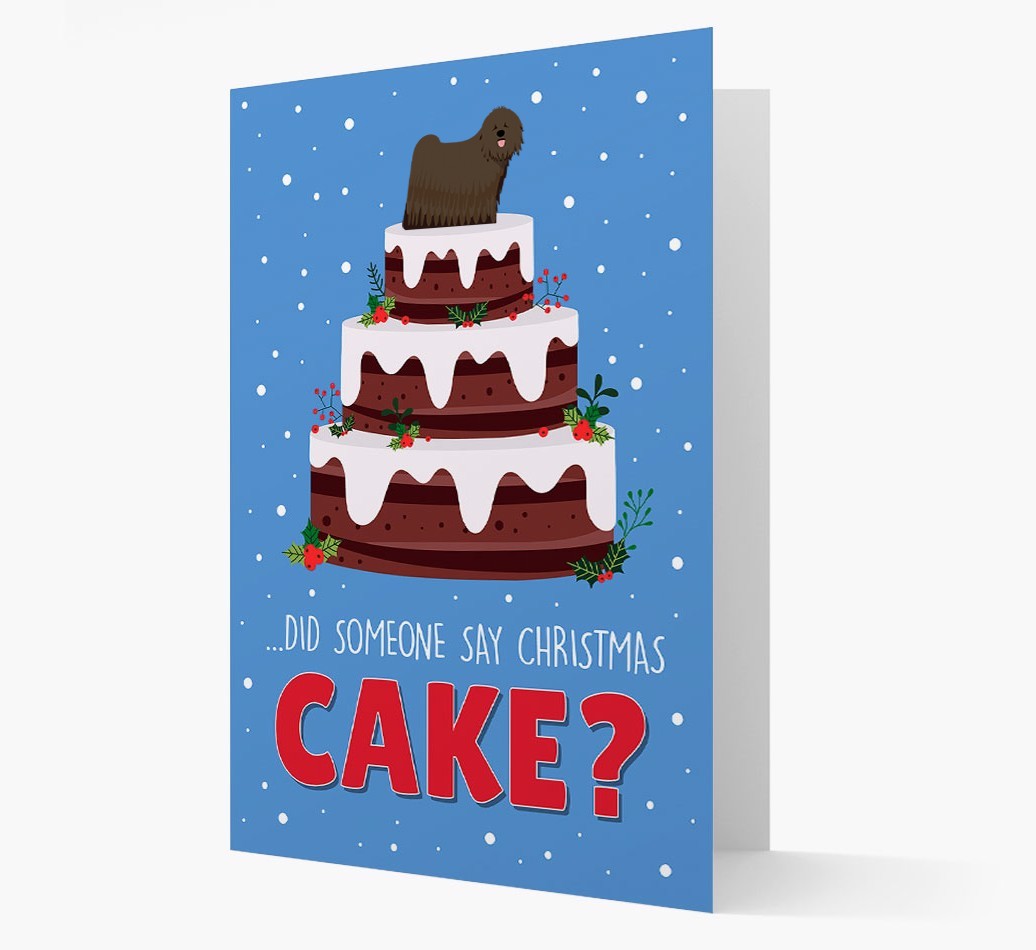 'Did Someone Say Christmas Cake?' - Personalized {breedFullName} Christmas Card