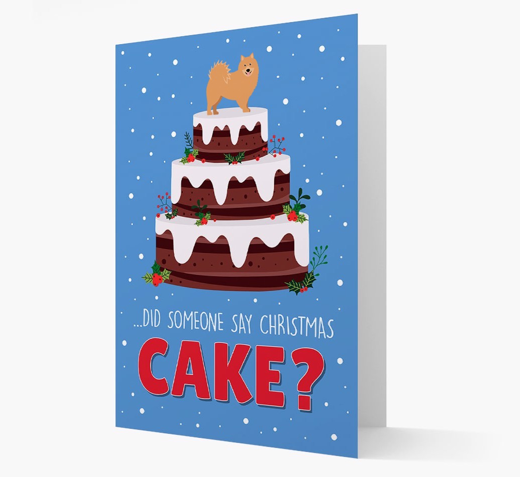 'Did Someone Say Christmas Cake?' - Personalized {breedFullName} Christmas Card
