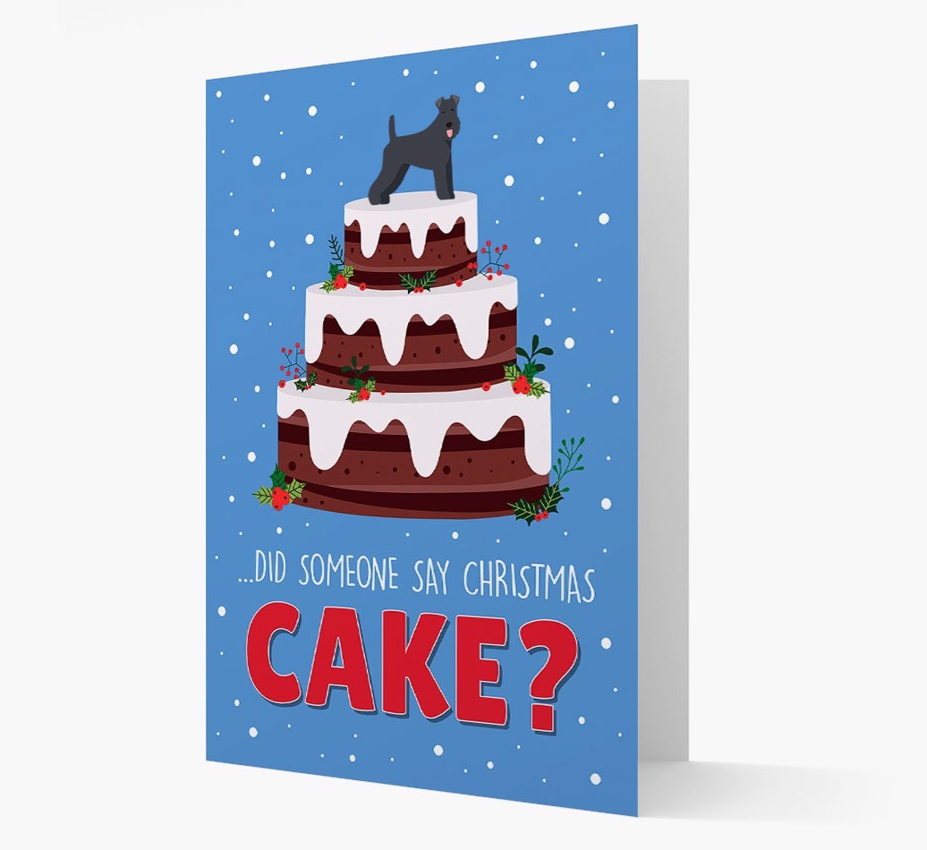 'Did Someone Say Christmas Cake?' - Personalized {breedFullName} Christmas Card