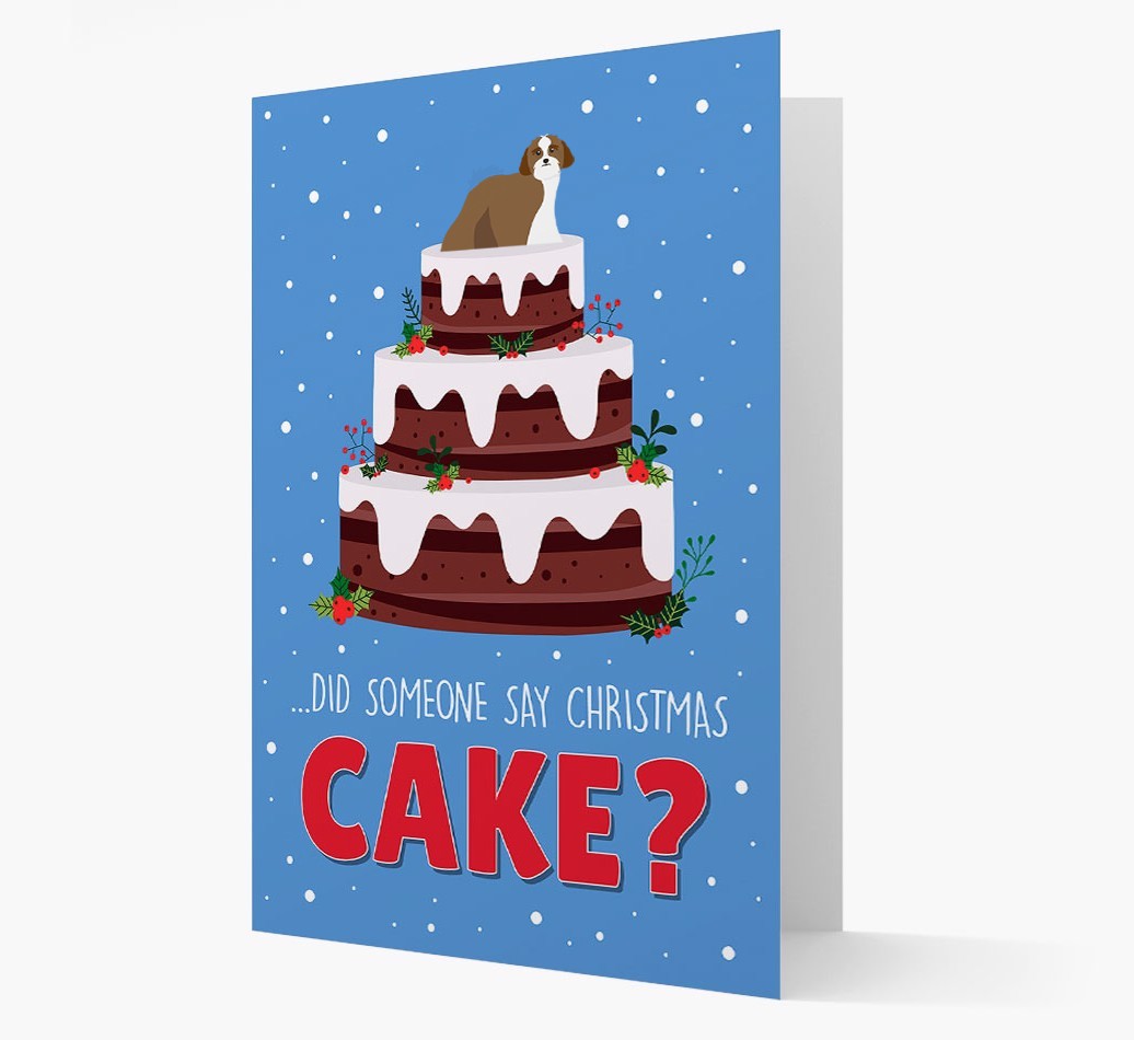 'Did Someone Say Christmas Cake?' - Personalized {breedFullName} Christmas Card