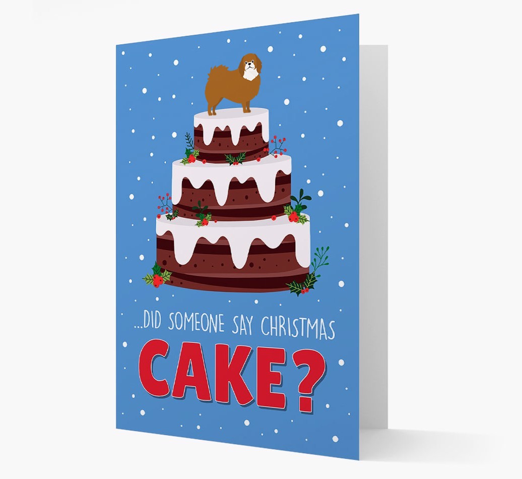 'Did Someone Say Christmas Cake?' - Personalized {breedFullName} Christmas Card
