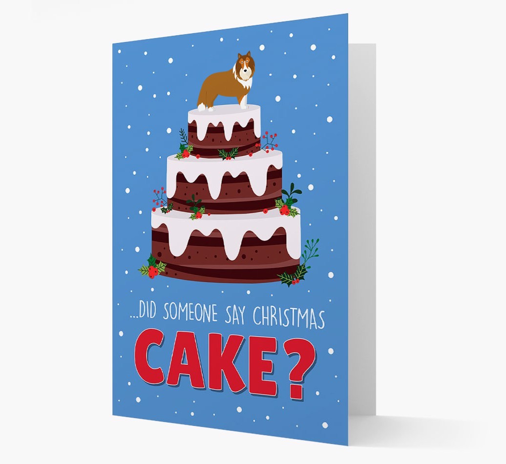 'Did Someone Say Christmas Cake?' - Personalized {breedFullName} Christmas Card