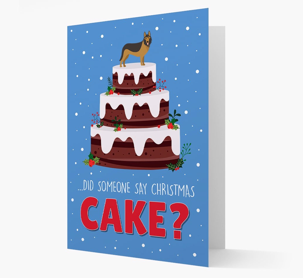 'Did Someone Say Christmas Cake?' - Personalized {breedFullName} Christmas Card