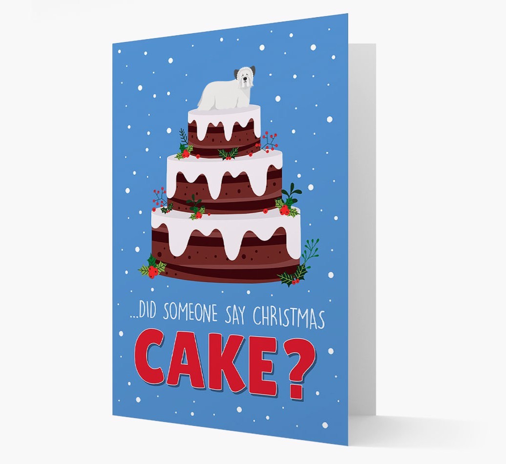 'Did Someone Say Christmas Cake?' - Personalised {breedFullName} Christmas Card