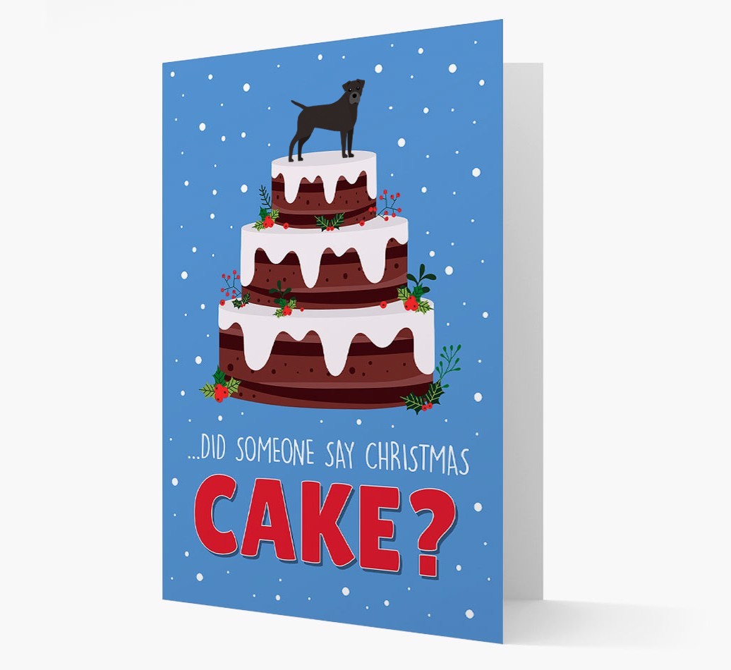 'Did Someone Say Christmas Cake?' - Personalized {breedFullName} Christmas Card