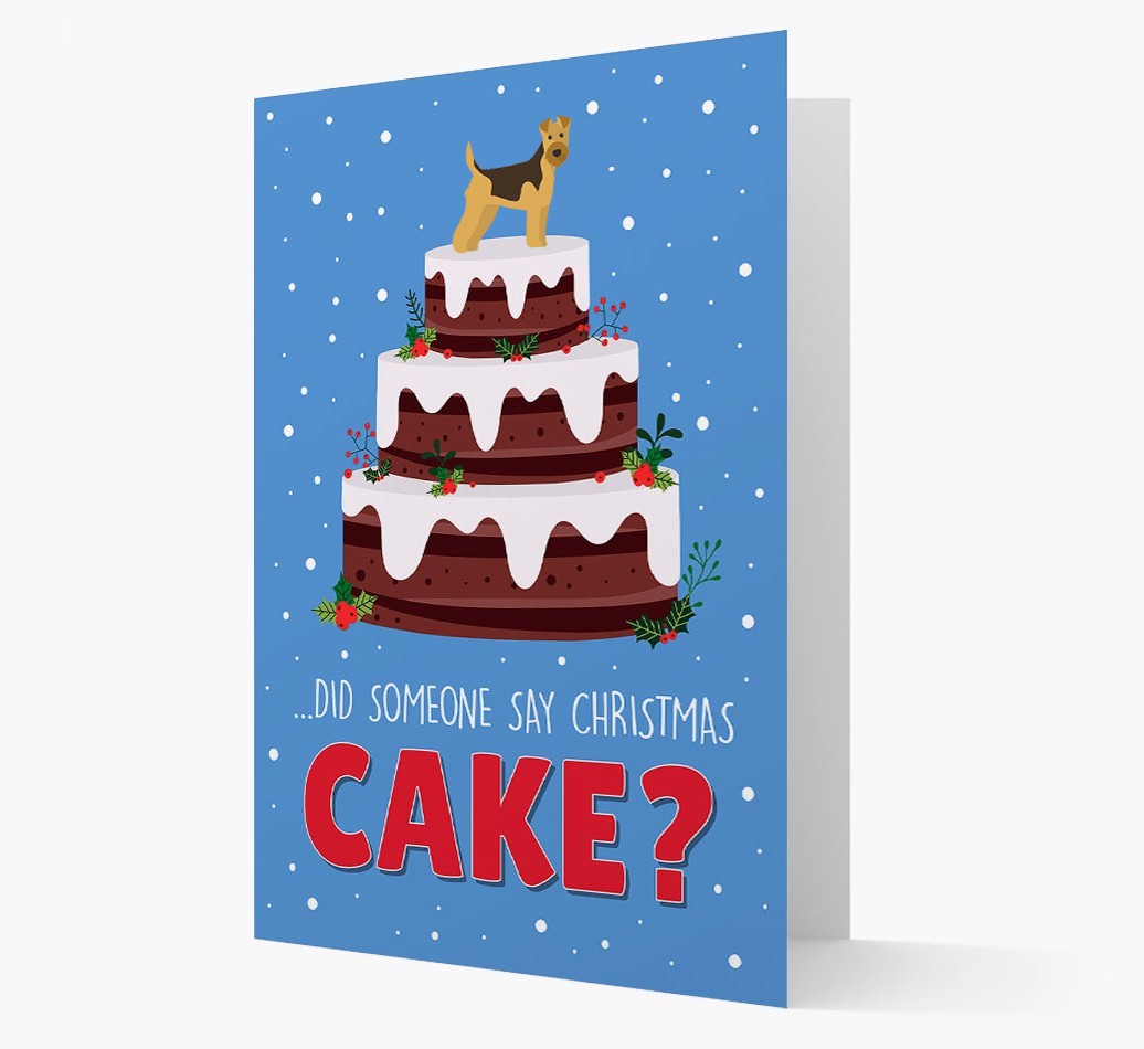 'Did Someone Say Christmas Cake?' - Personalized {breedFullName} Christmas Card