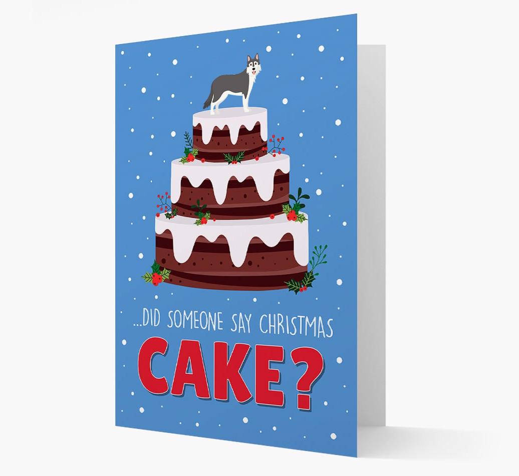 'Did Someone Say Christmas Cake?' - Personalized {breedFullName} Christmas Card