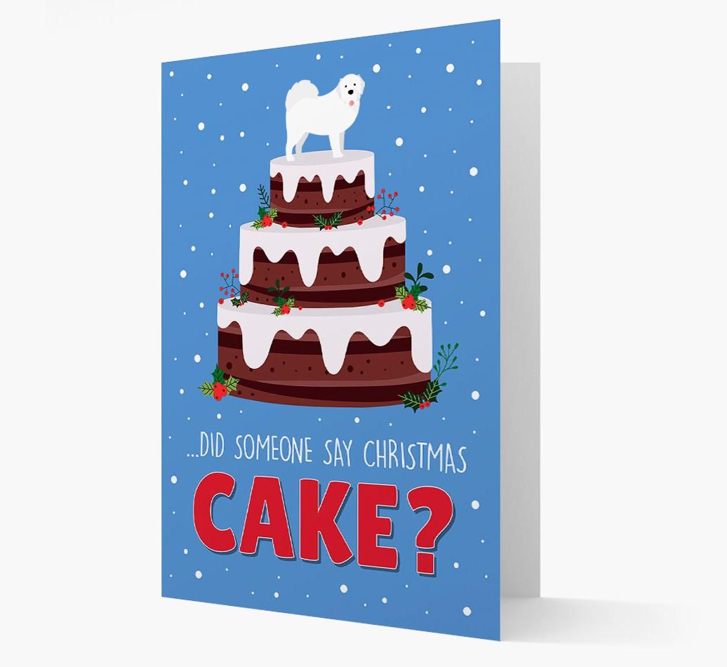 'Did Someone Say Christmas Cake?' - Personalized {breedFullName} Christmas Card