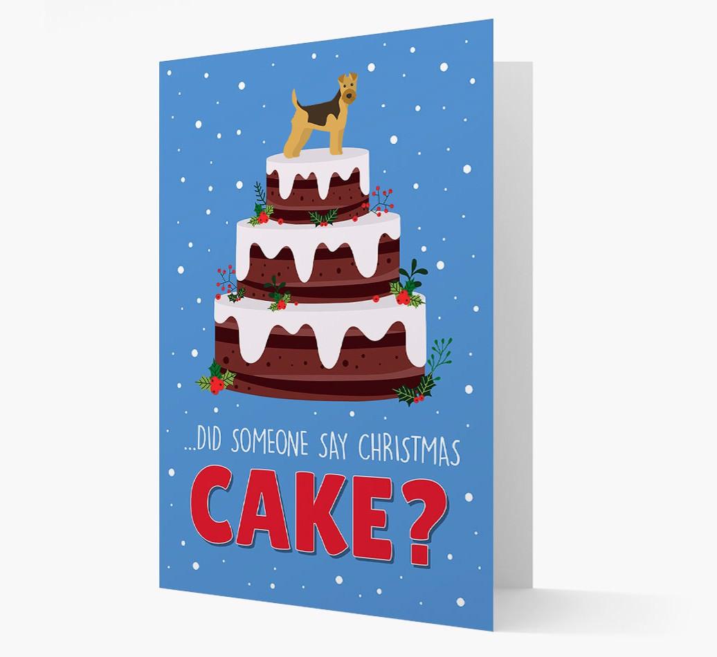 'Did Someone Say Christmas Cake?' - Personalized {breedFullName} Christmas Card