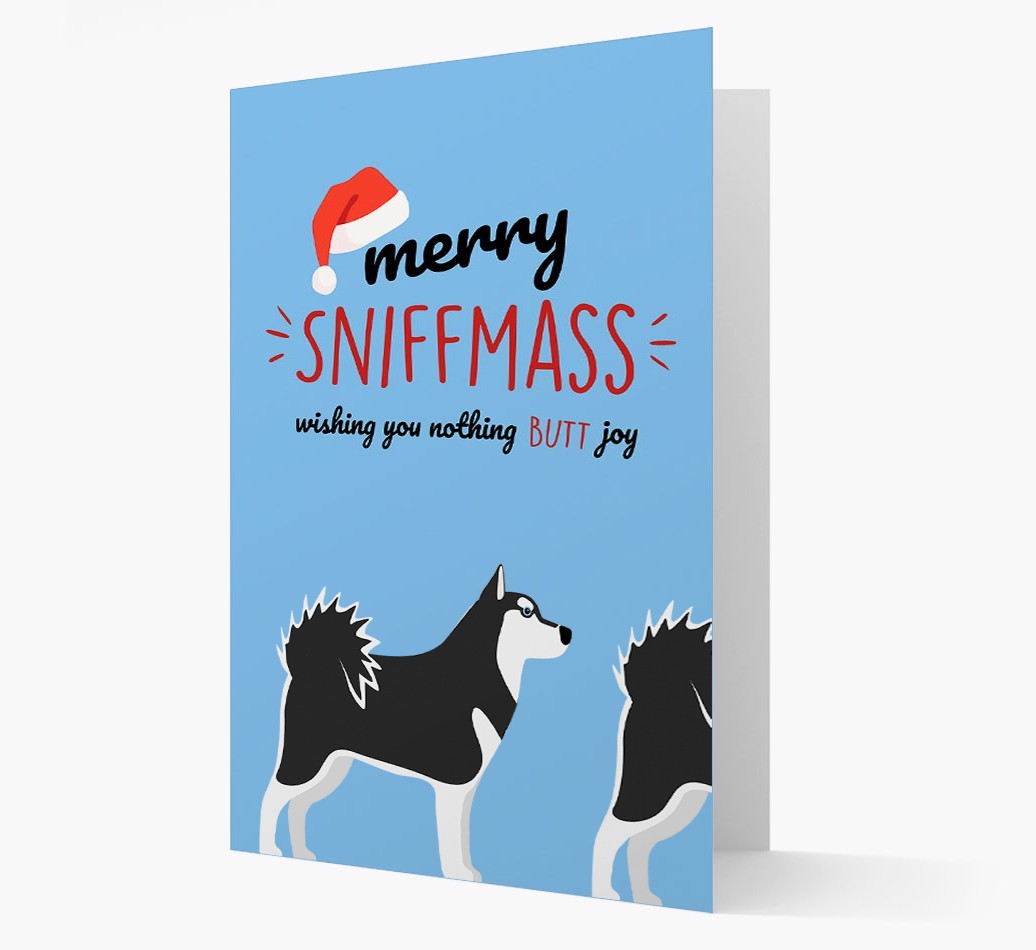 'Merry Sniffmass' - Personalized {breedFullName} Christmas Card