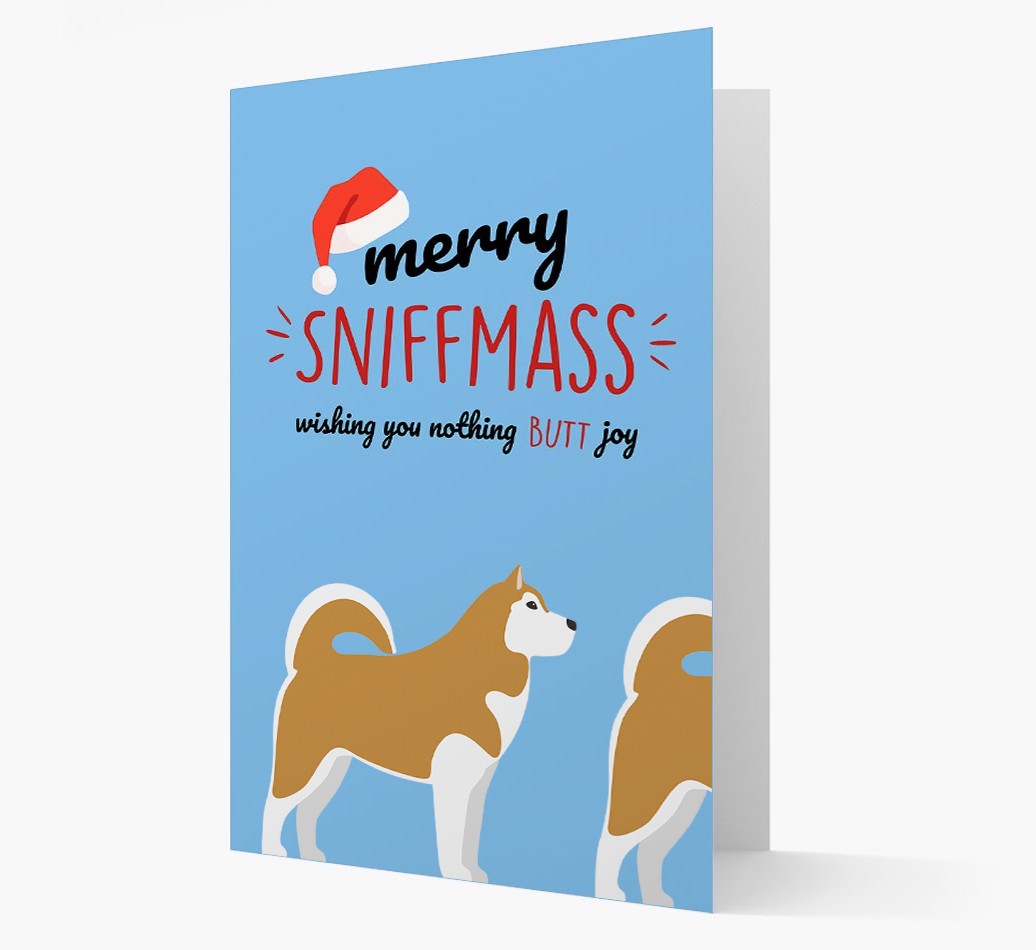 'Merry Sniffmass' - Personalized {breedFullName} Christmas Card