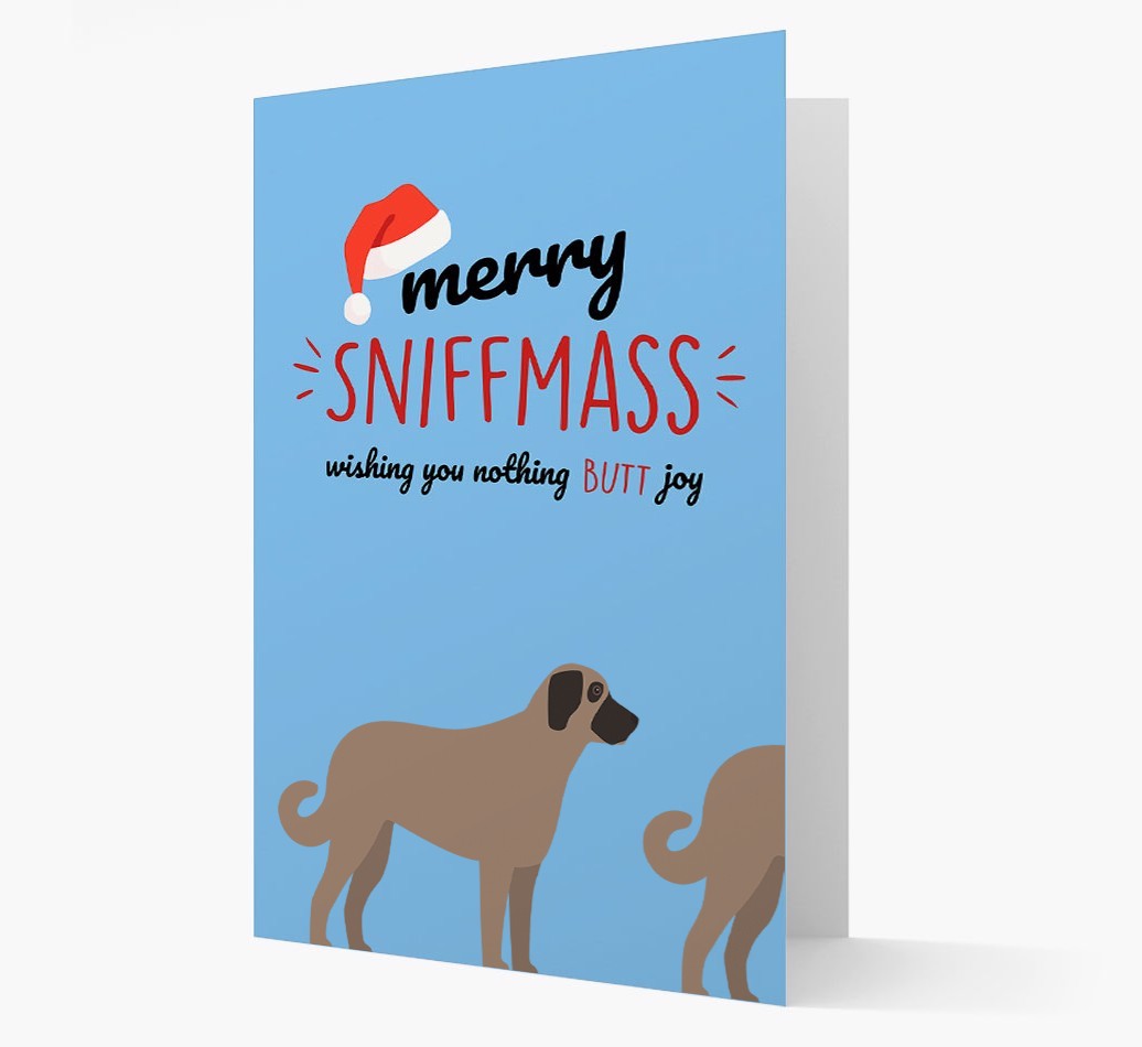 'Merry Sniffmass' - Personalized {breedFullName} Christmas Card