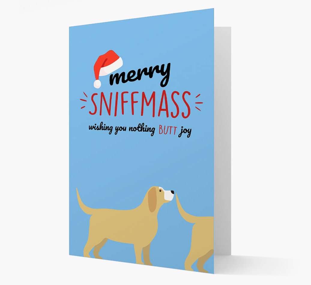 'Merry Sniffmass' - Personalized {breedFullName} Christmas Card