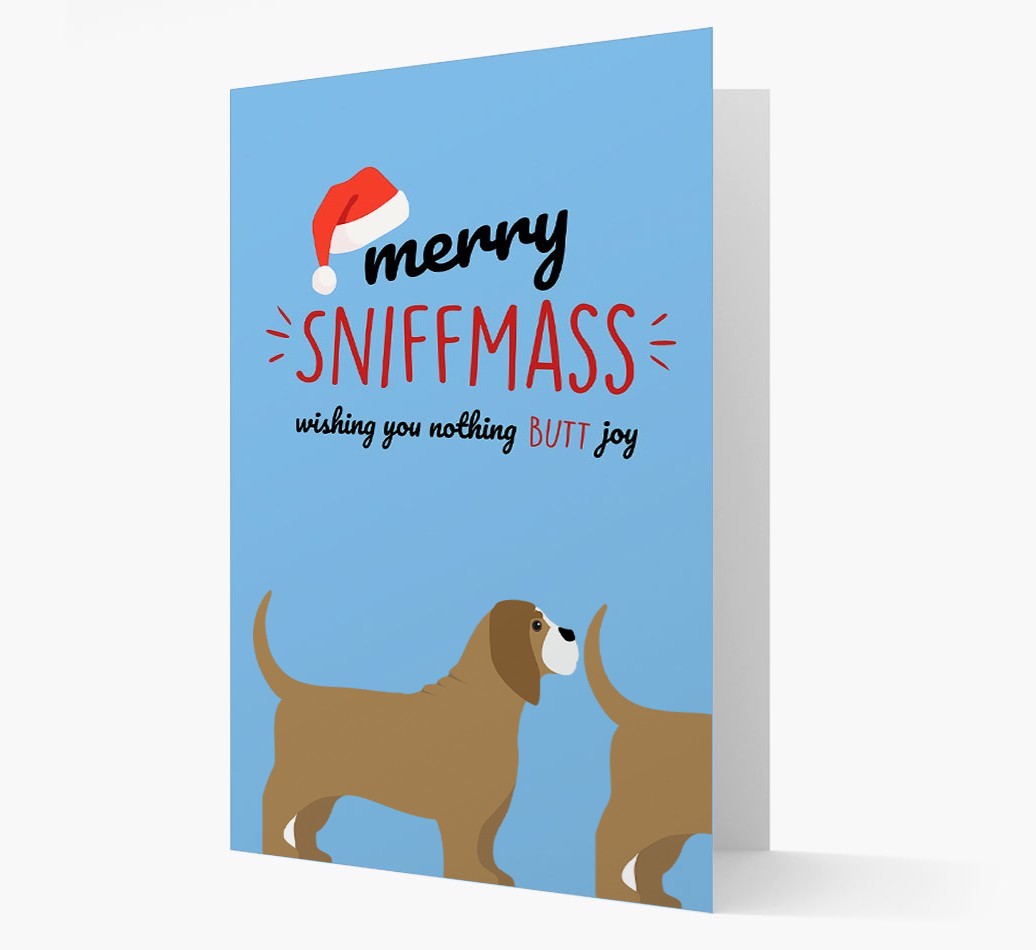'Merry Sniffmass' - Personalized {breedFullName} Christmas Card