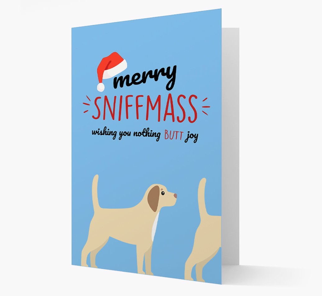 'Merry Sniffmass' - Personalized {breedFullName} Christmas Card