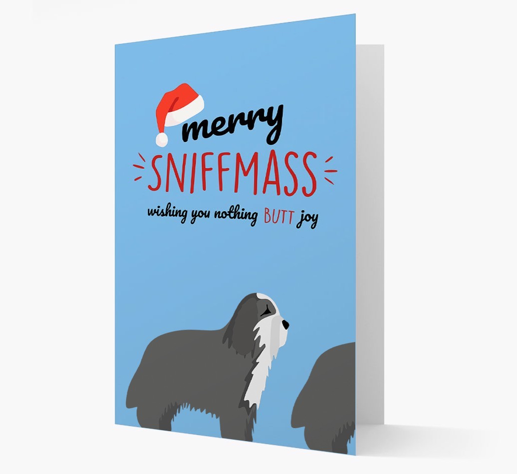 'Merry Sniffmass' - Personalized {breedFullName} Christmas Card