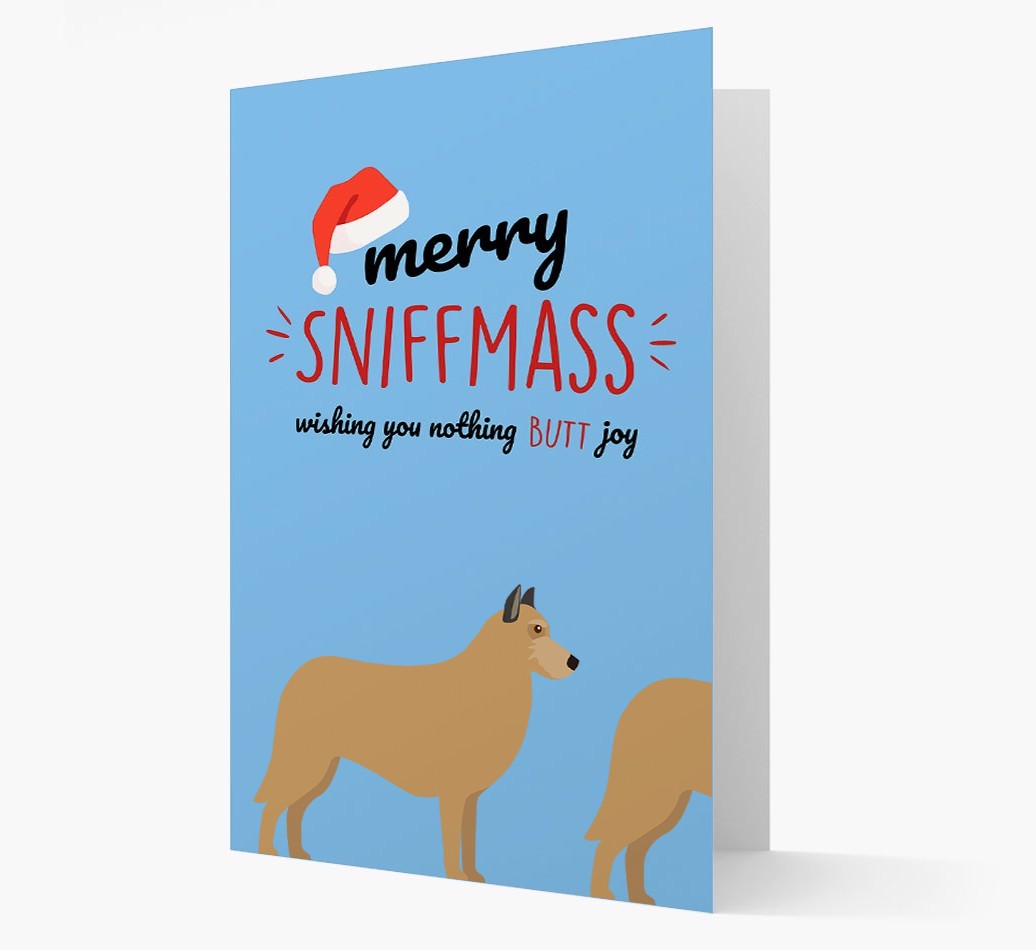 'Merry Sniffmass' - Personalized {breedFullName} Christmas Card