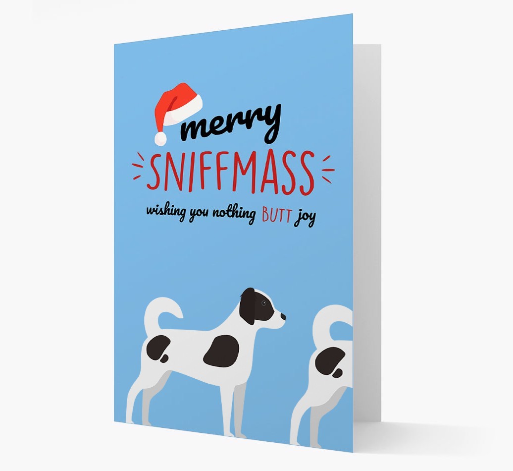'Merry Sniffmass' - Personalized {breedFullName} Christmas Card