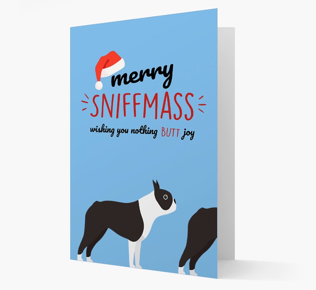 'Merry Sniffmass' - Personalized {breedFullName} Christmas Card