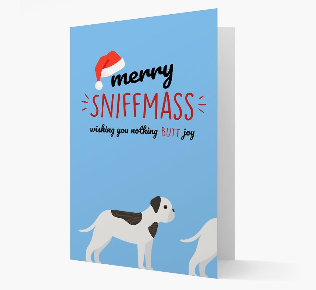 'Merry Sniffmass' - Personalized {breedFullName} Christmas Card