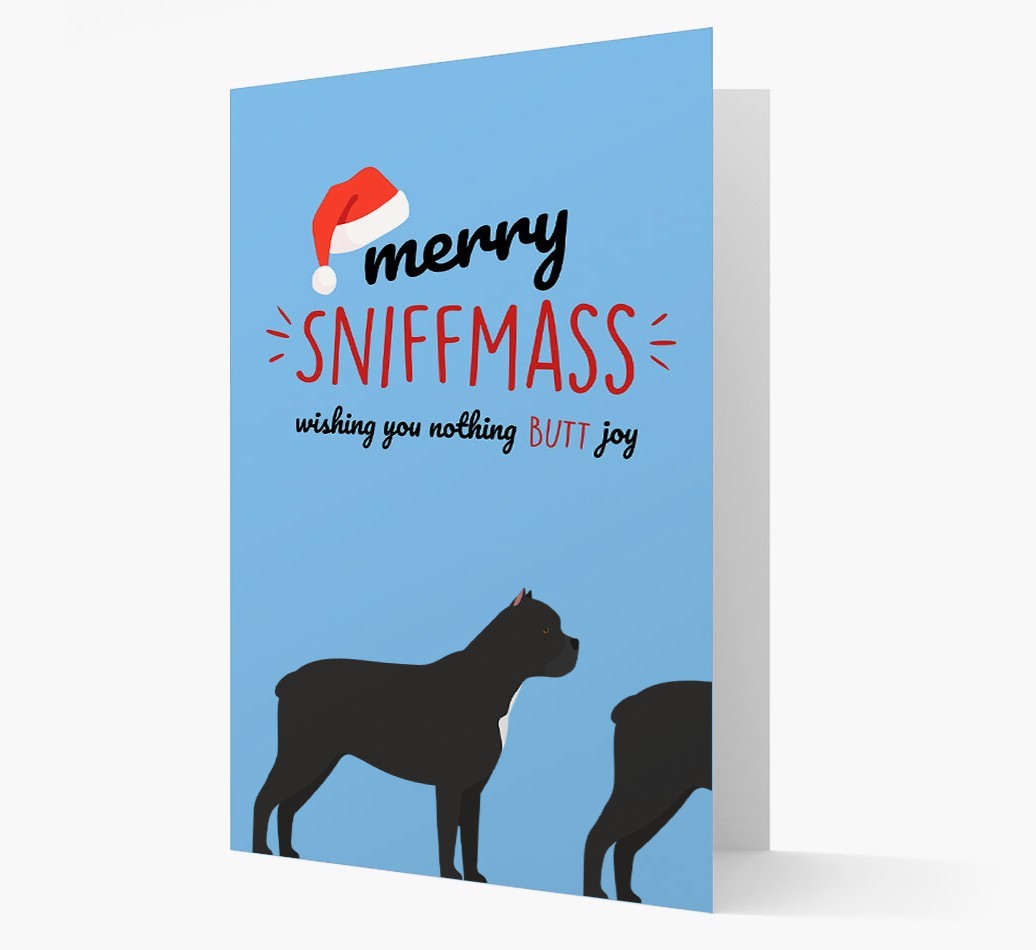 'Merry Sniffmass' - Personalized {breedFullName} Christmas Card