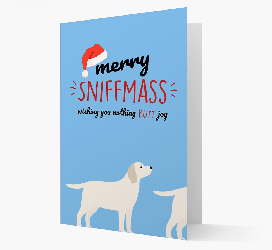 'Merry Sniffmass' - Personalized {breedFullName} Christmas Card