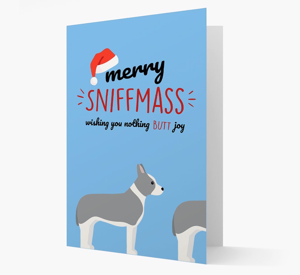 'Merry Sniffmass' - Personalized {breedFullName} Christmas Card