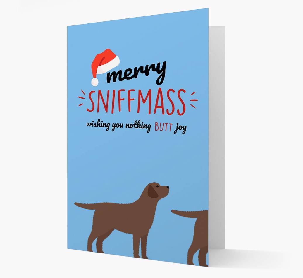 'Merry Sniffmass' - Personalized {breedFullName} Christmas Card