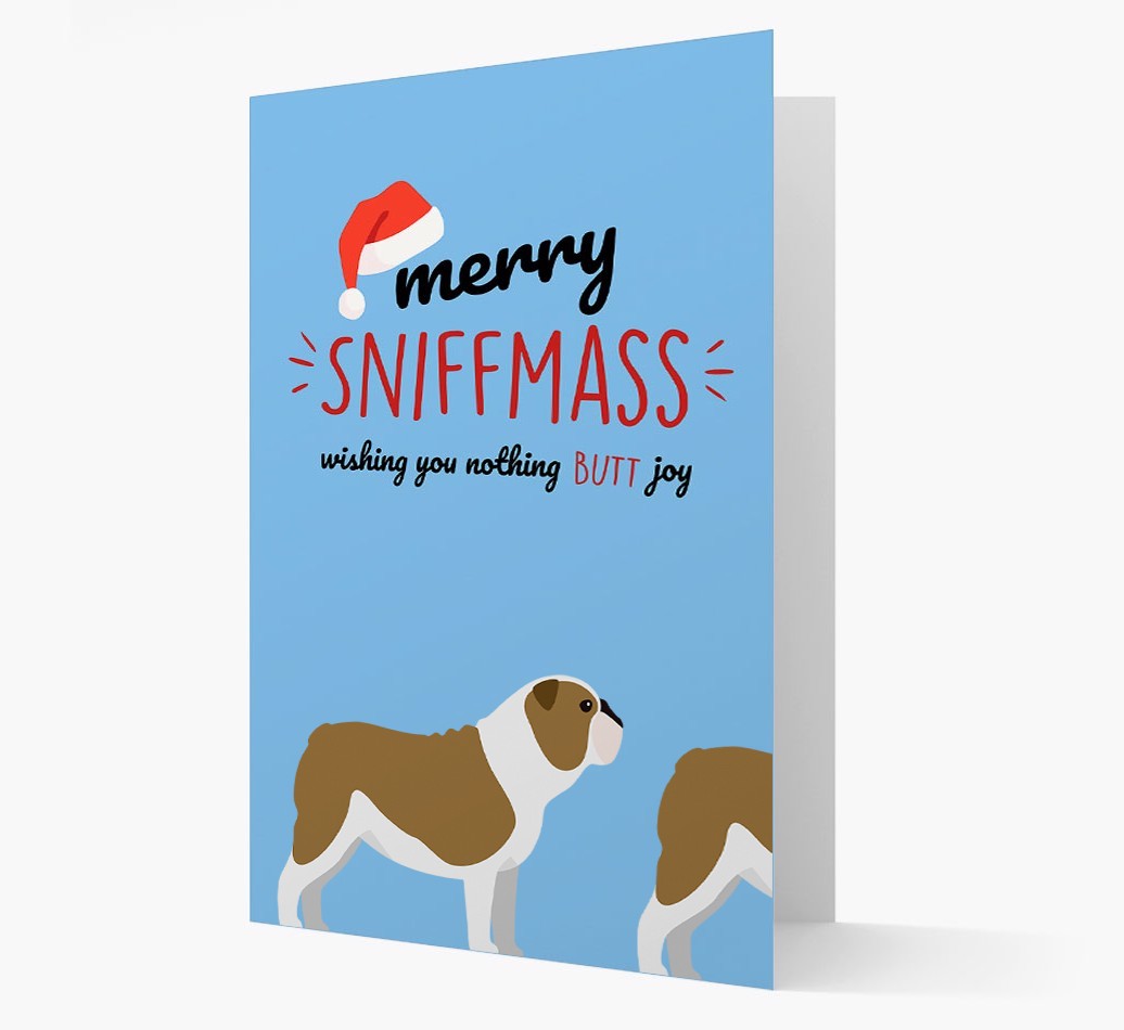'Merry Sniffmass' - Personalized {breedFullName} Christmas Card