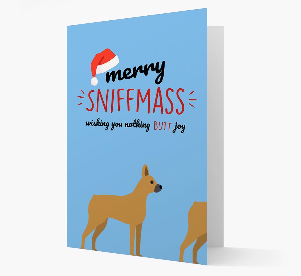 'Merry Sniffmass' - Personalized {breedFullName} Christmas Card
