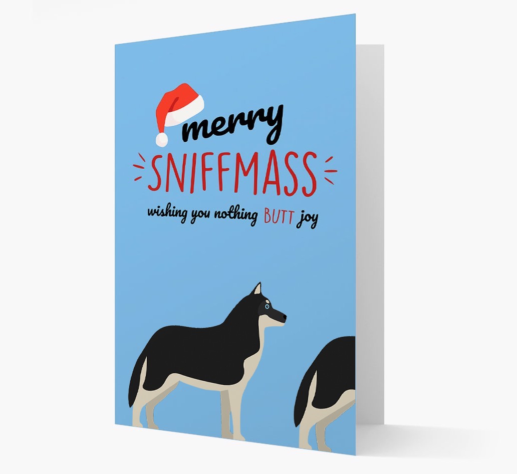 'Merry Sniffmass' - Personalized {breedFullName} Christmas Card
