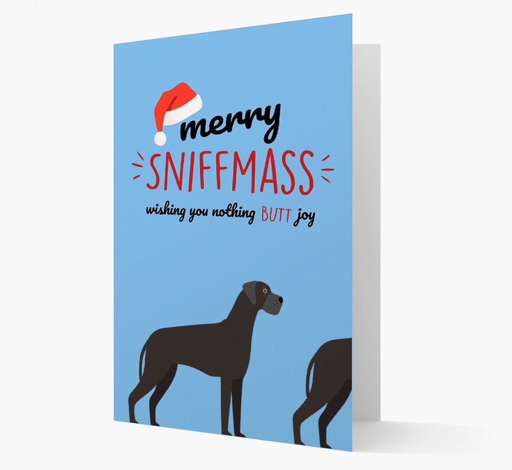 'Merry Sniffmass' - Personalized {breedFullName} Christmas Card