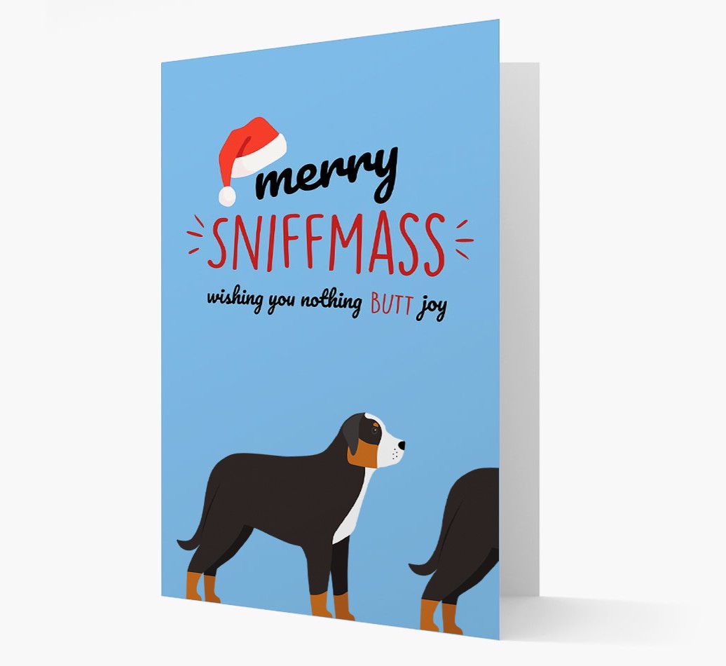 'Merry Sniffmass' - Personalized {breedFullName} Christmas Card