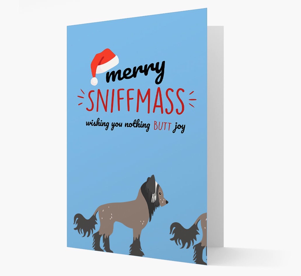 'Merry Sniffmass' - Personalized {breedFullName} Christmas Card