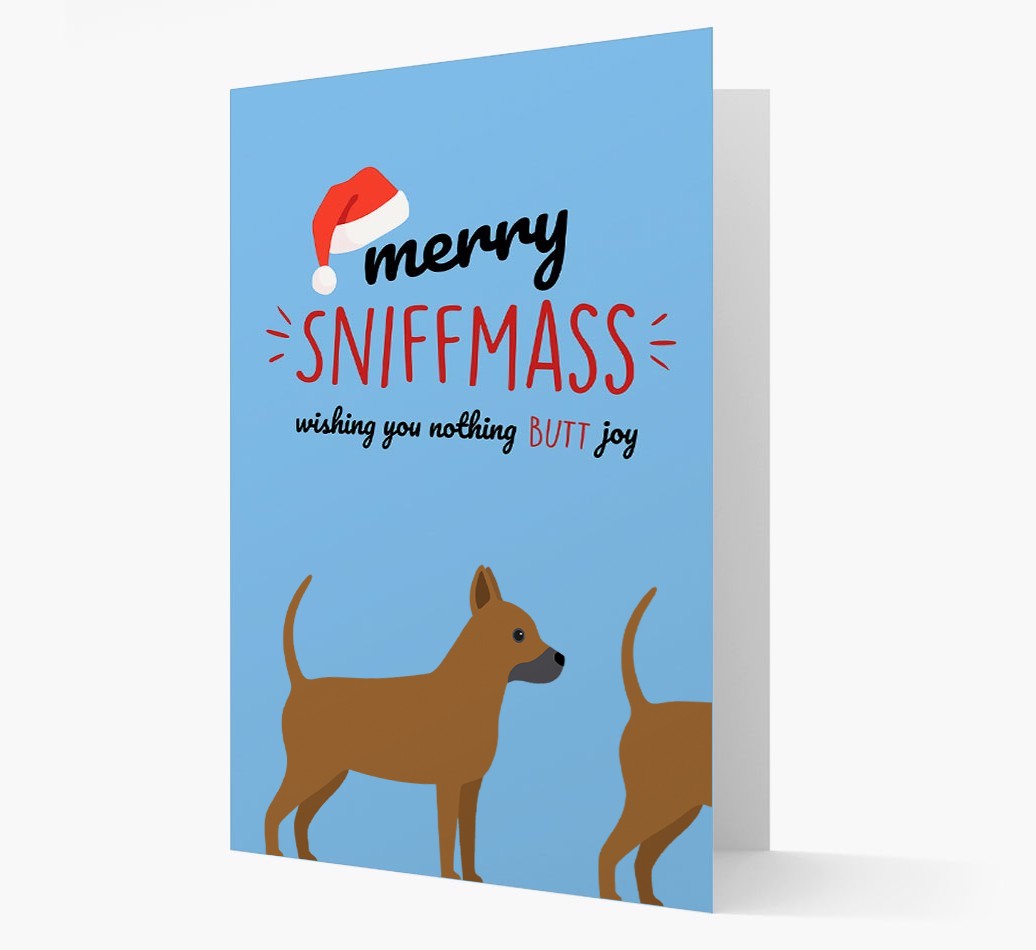'Merry Sniffmass' - Personalized {breedFullName} Christmas Card