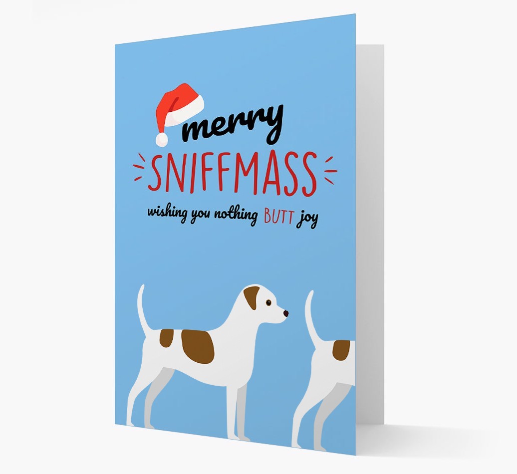 'Merry Sniffmass' - Personalized {breedFullName} Christmas Card