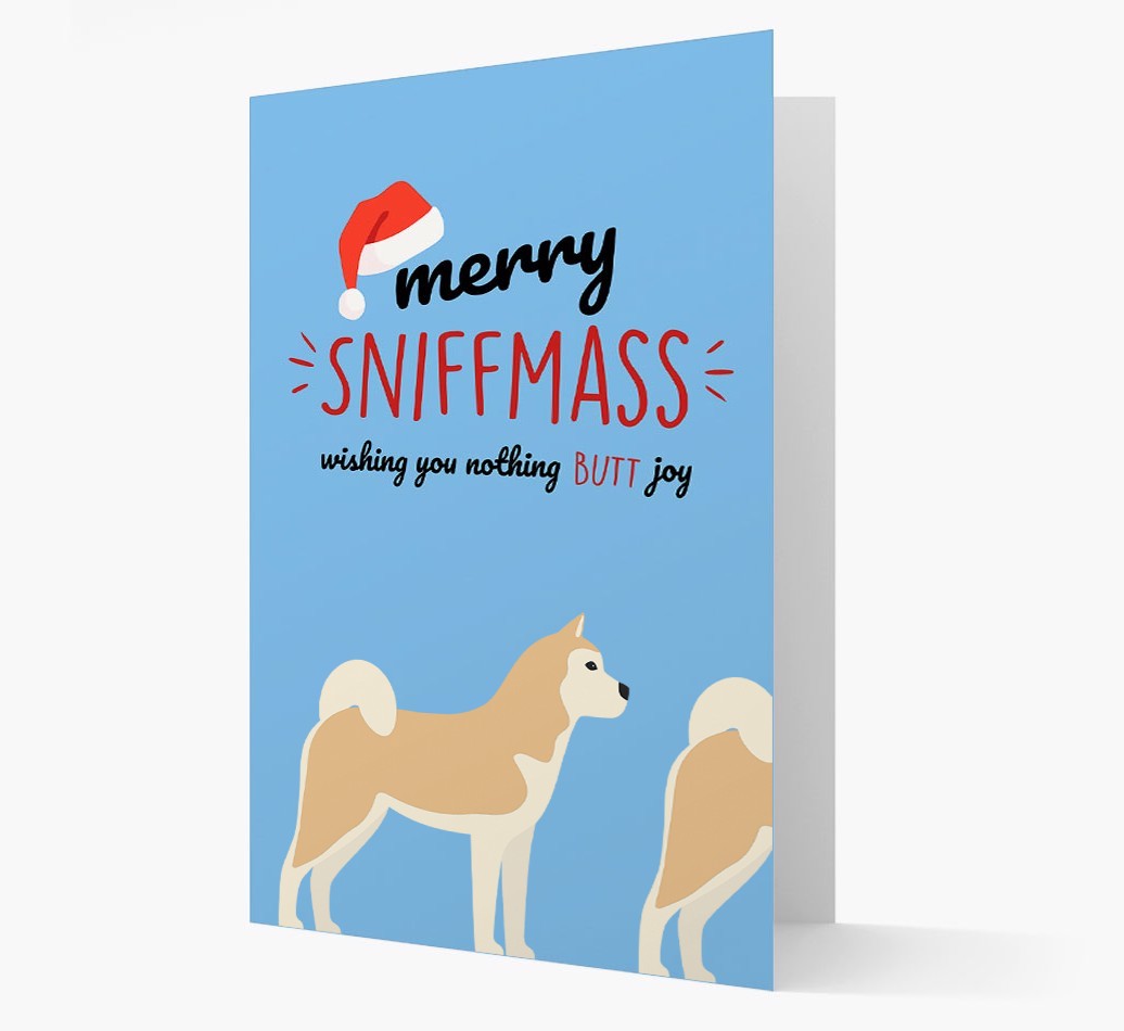 'Merry Sniffmass' - Personalized {breedFullName} Christmas Card