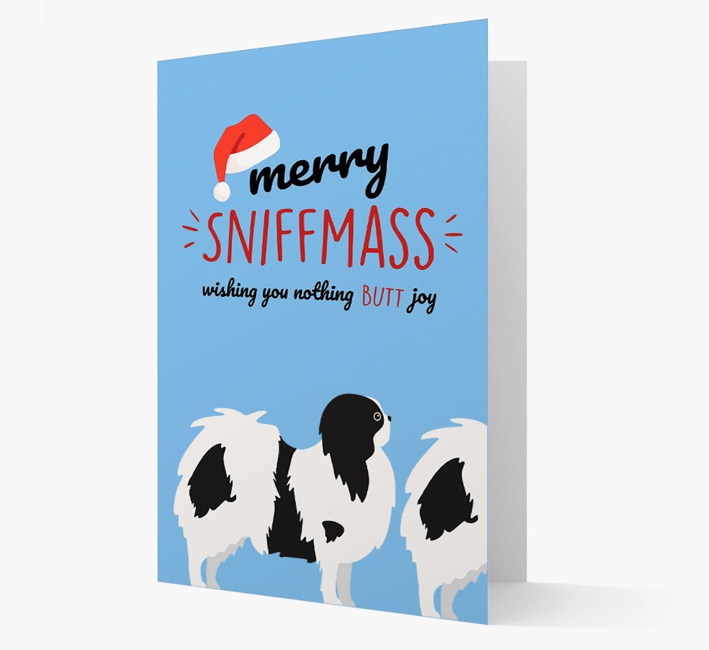 'Merry Sniffmass' - Personalized {breedFullName} Christmas Card