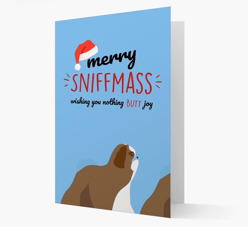 'Merry Sniffmass' - Personalized {breedFullName} Christmas Card