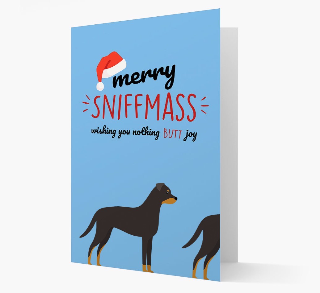 'Merry Sniffmass' - Personalized {breedFullName} Christmas Card