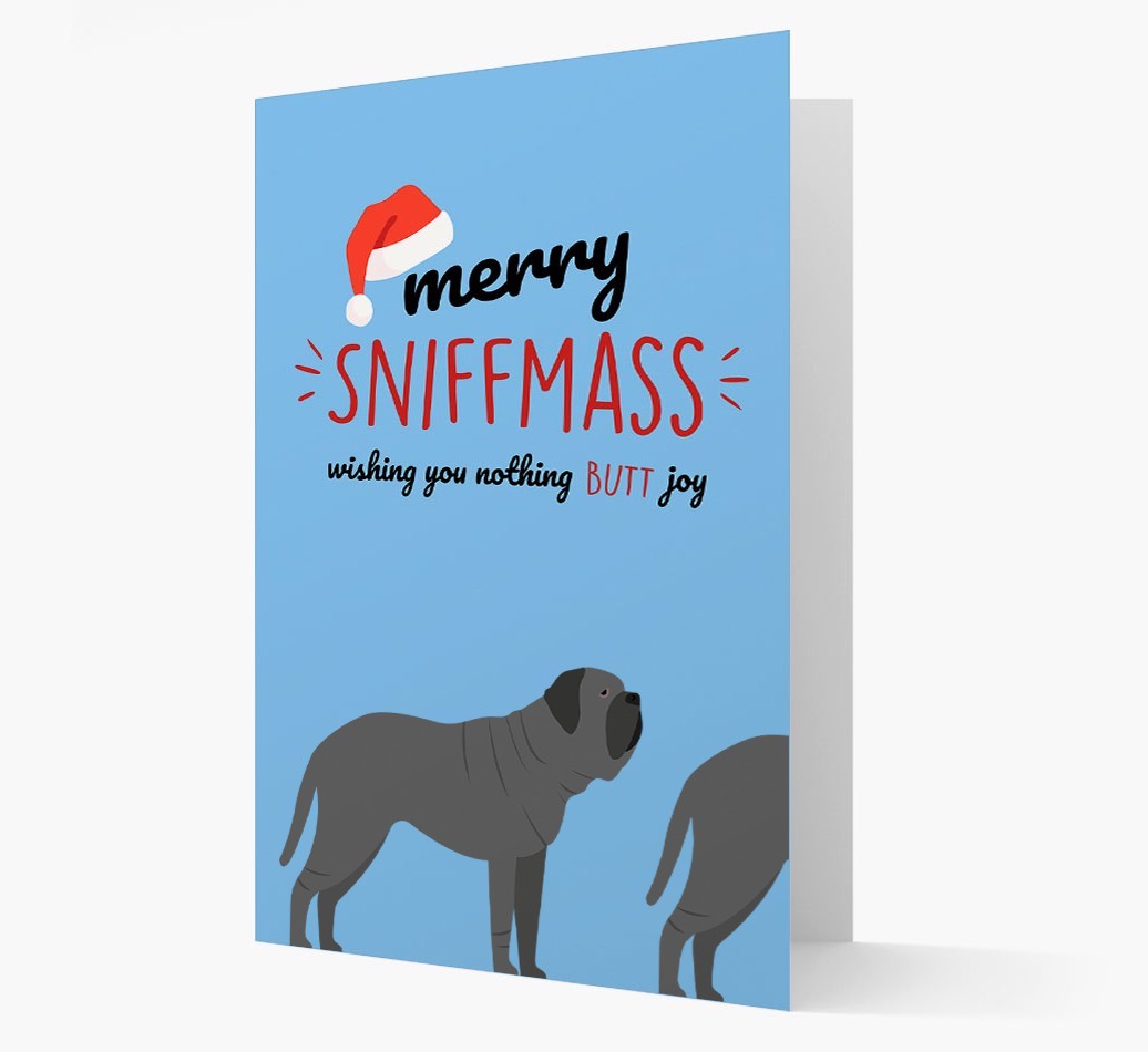 'Merry Sniffmass' - Personalized {breedFullName} Christmas Card