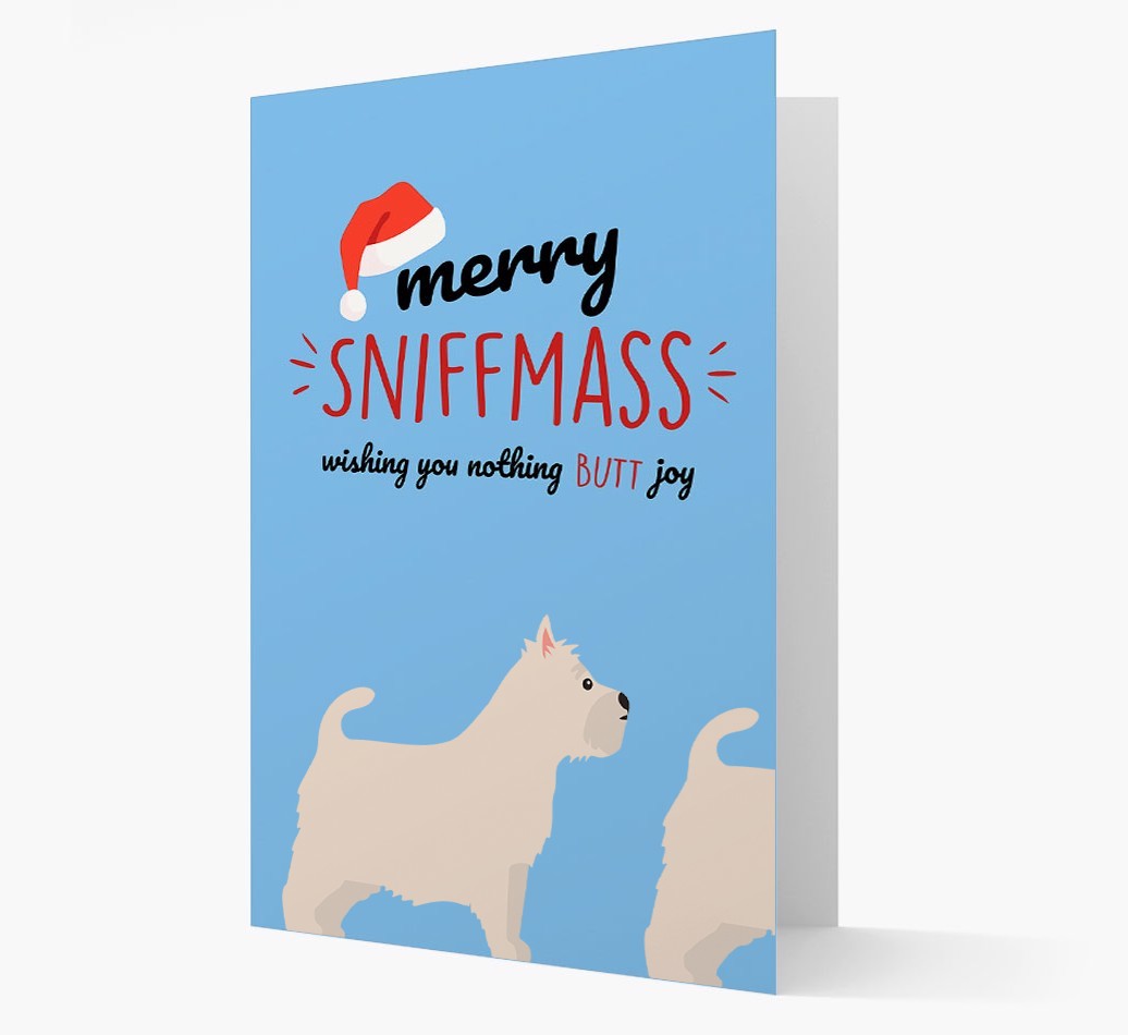 'Merry Sniffmass' - Personalized {breedFullName} Christmas Card